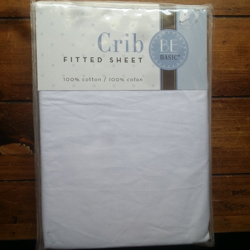 New Be Basic Solid White Crib Fitted Sheet